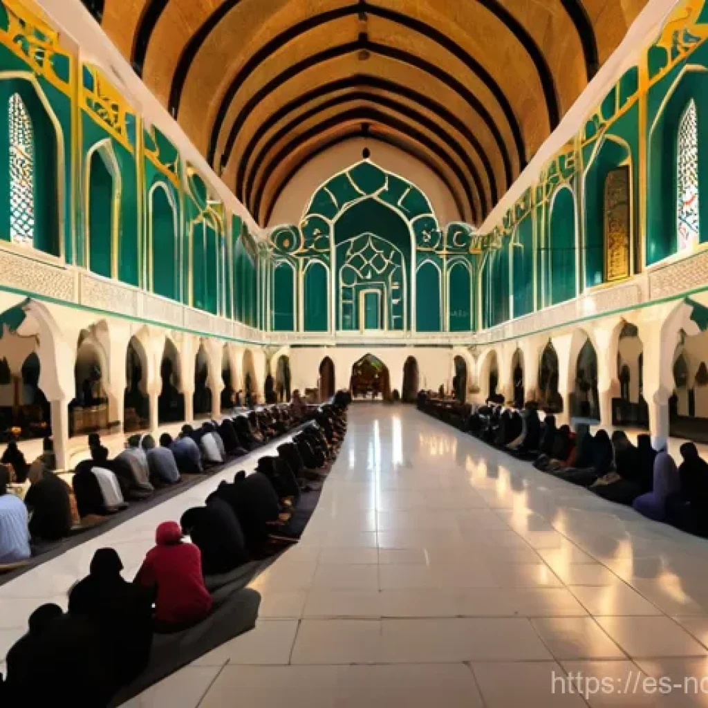 북키프로스 라마단 축제 - **"A serene and majestic interior view of a historic mosque in Northern Cyprus, reminiscent of the S...