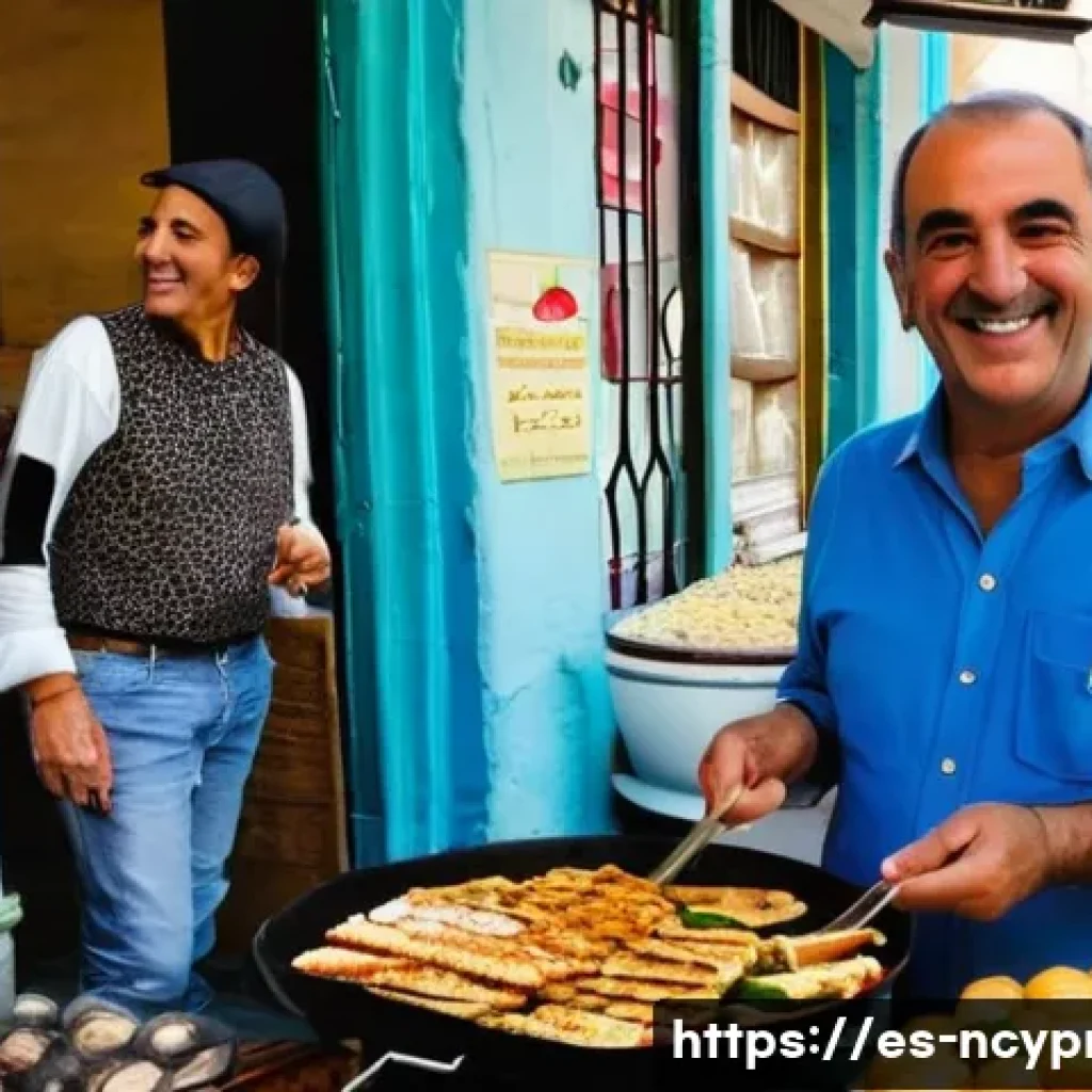 북키프로스 독립 선언 - **Prompt:** A vibrant, bustling street market scene set in the historic Old Town of North Nicosia (L...