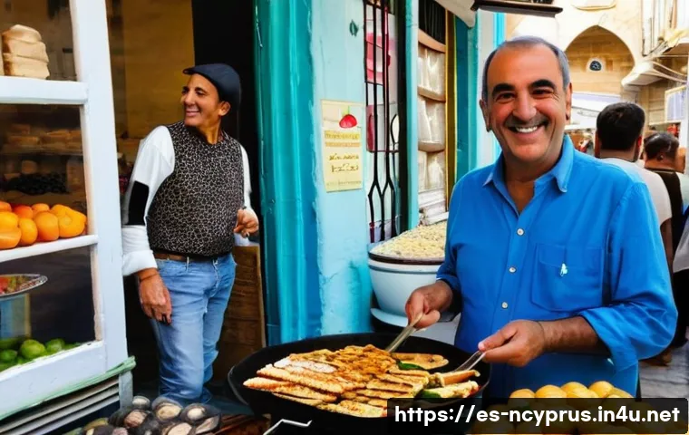 북키프로스 독립 선언 - **Prompt:** A vibrant, bustling street market scene set in the historic Old Town of North Nicosia (L...