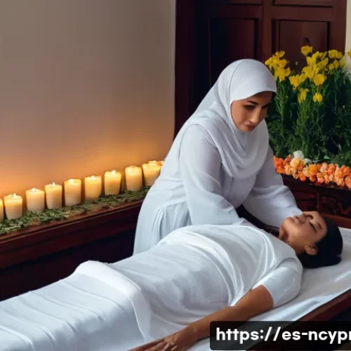 북키프로스 장례식 문화 - A solemn scene of a traditional funeral preparation in Northern Cyprus: a respectfully dressed adult...