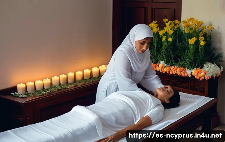 북키프로스 장례식 문화 - A solemn scene of a traditional funeral preparation in Northern Cyprus: a respectfully dressed adult...