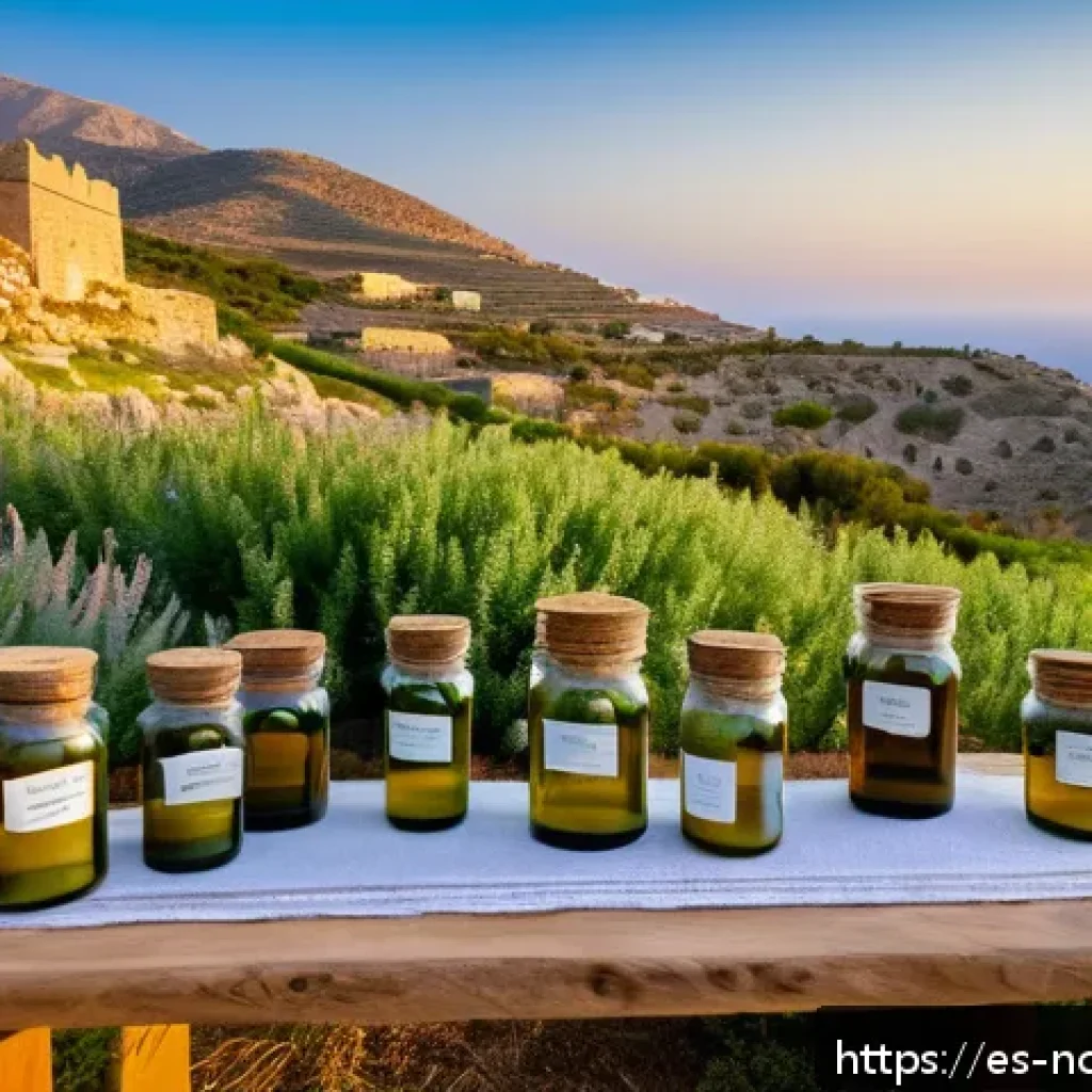 북키프로스 전통 의학 - A serene North Cyprus landscape at sunrise, featuring lush wild thyme, oregano, and sage plants grow...